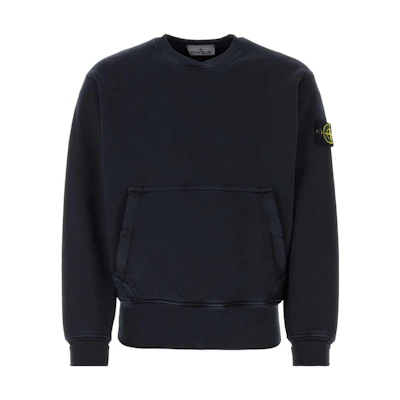 Stone Island Solid Navy Blue Crewneck Long-Sleeve Sweatshirt 791567555-V0120