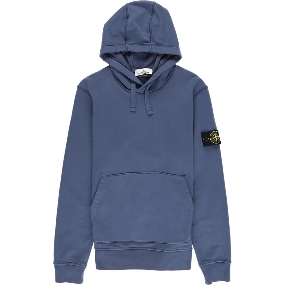 Stone Island Solid Pullover Hoodie Men’s Navy Blue 811564151-V0024