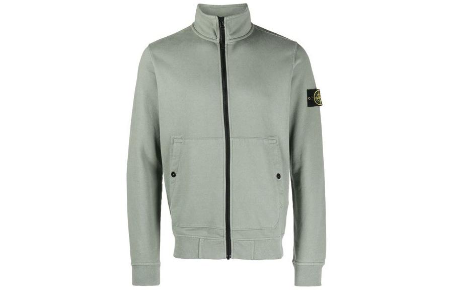 Stone Island Solid Stand Collar Green Slim Fit Jacket for Men 791562820-V0055