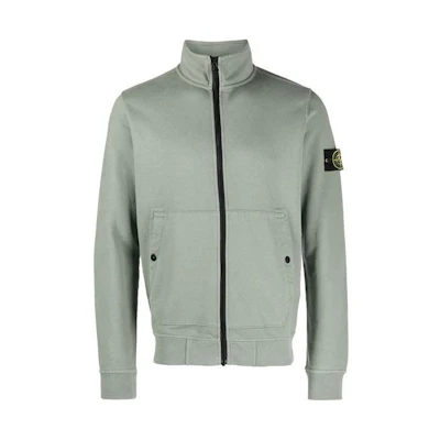 Stone Island Solid Stand Collar Green Slim Fit Jacket for Men 791562820-V0055