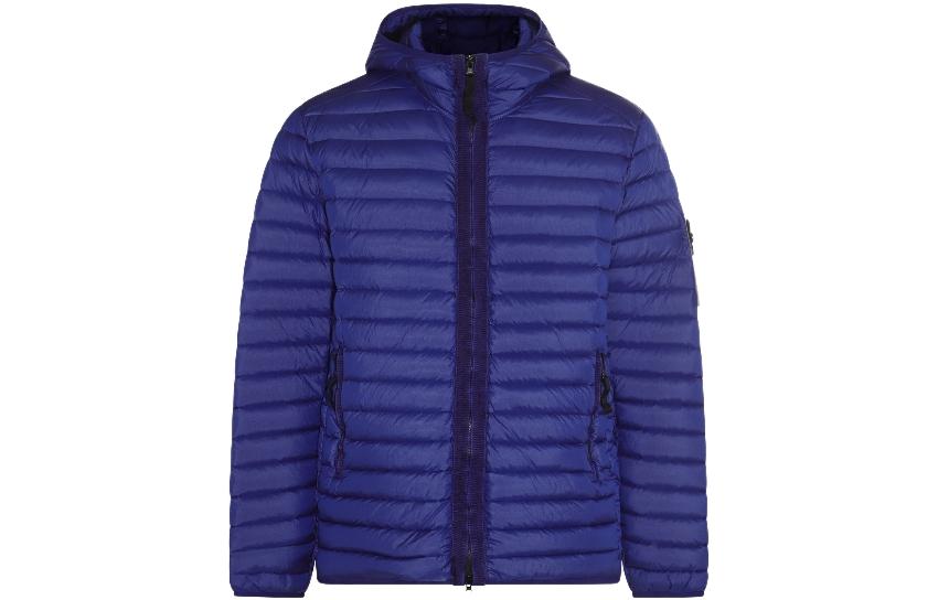 Stone Island Solid Zip-Up Hoodie Jacket - Dark Blue 791540324-V0022