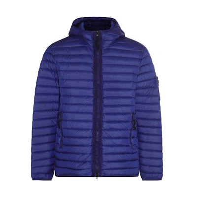 Stone Island Solid Zip-Up Hoodie Jacket - Dark Blue 791540324-V0022
