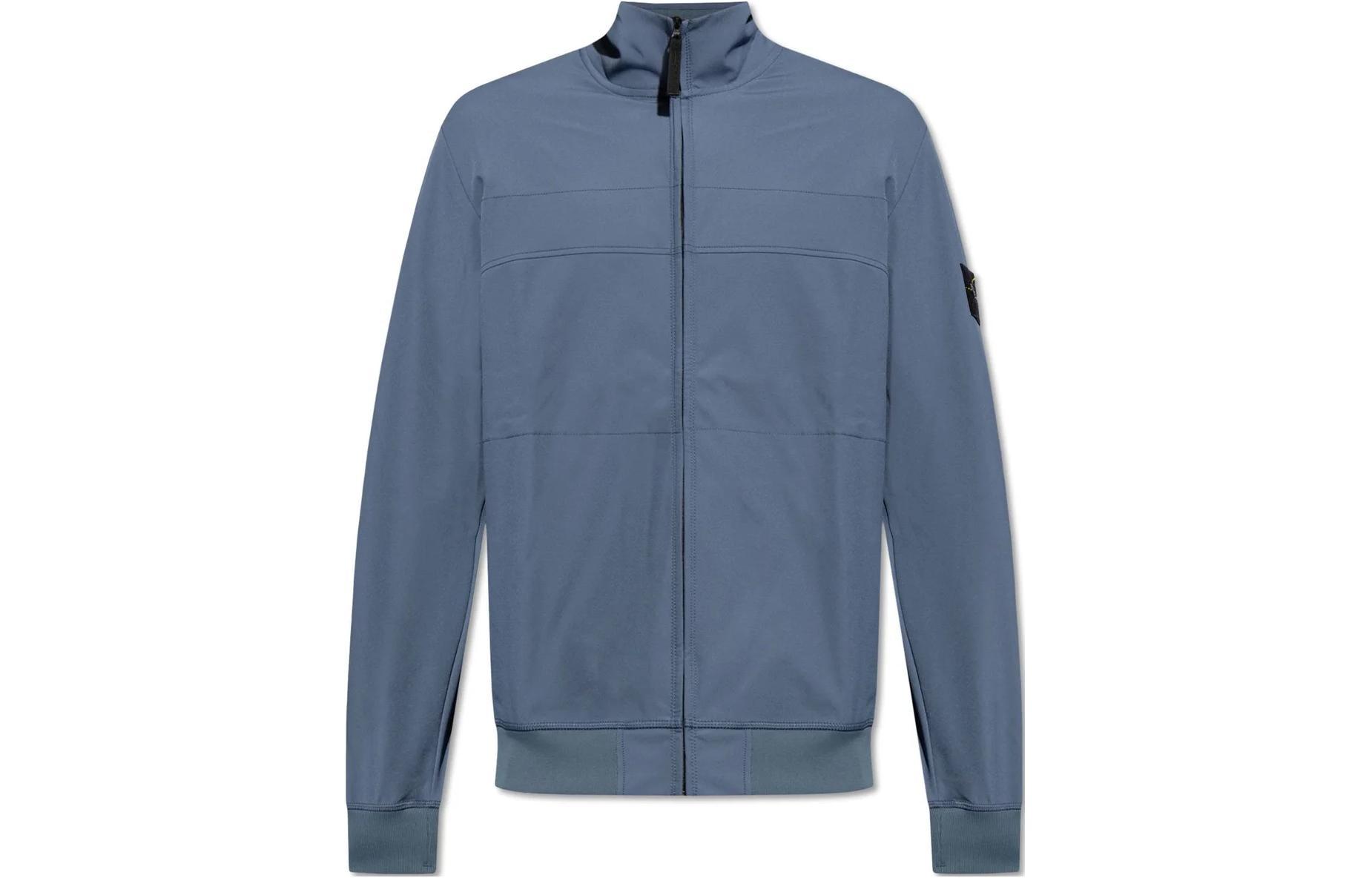 Stone Island Solid Zip-Up Jacket Blue 8015621530-V0024