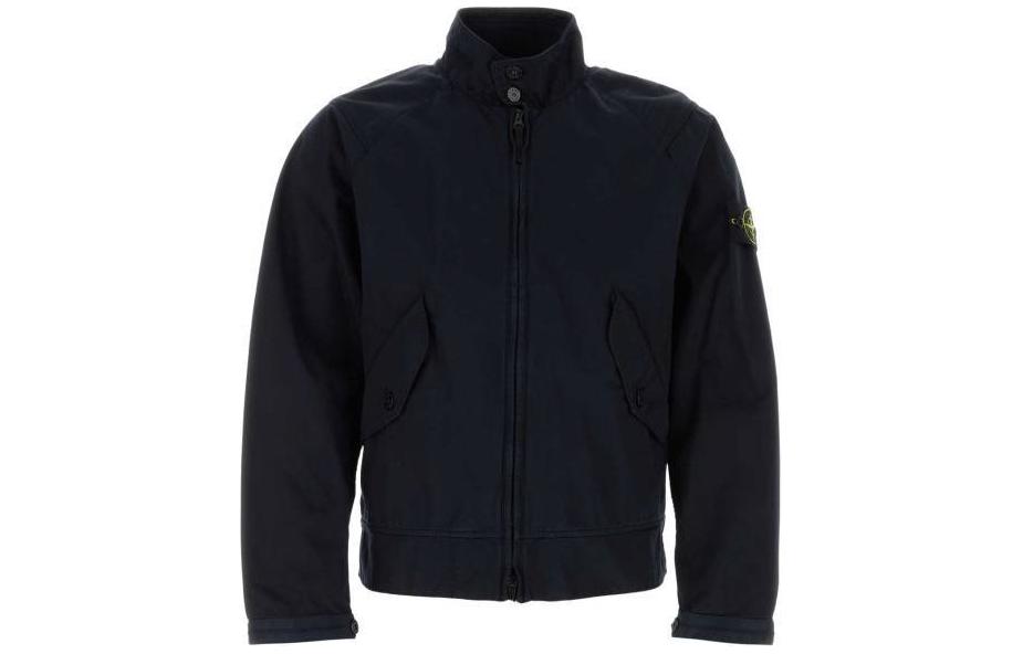 Stone Island Solid Zip-Up Jacket Navy Blue 801543734-V0020
