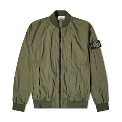 Stone Island Solid Zip Baseball Collar Jacket Men’s Dark Green 721544431-V0058