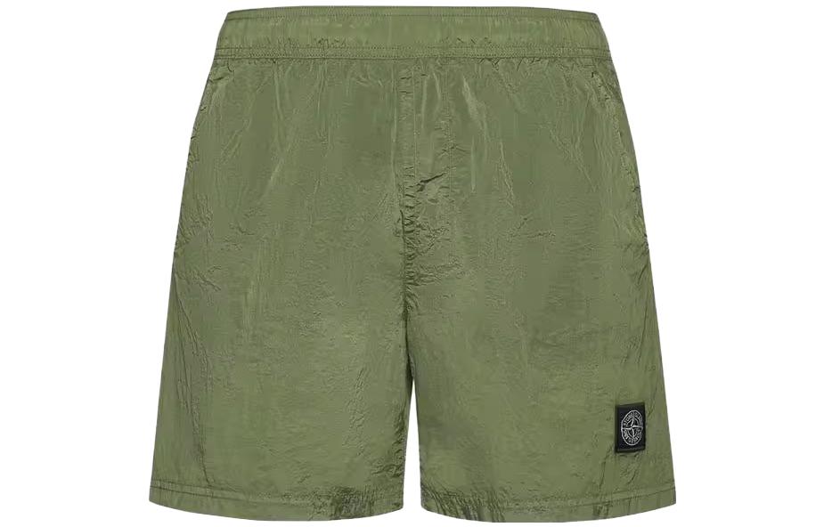 Stone Island Spring/Summer Metallic Nylon Logo Shorts Green  Casual Wear 1015B0943-V0055 圖 2