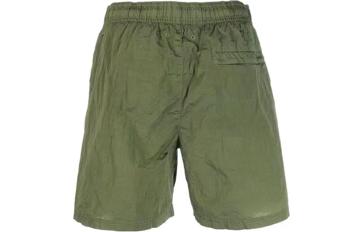 Stone Island Spring/Summer Metallic Nylon Logo Shorts Green  Casual Wear 1015B0943-V0055 圖 3