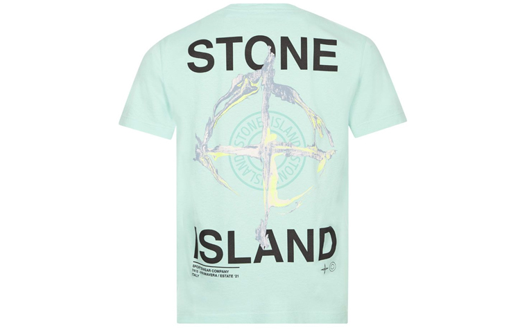 STONE ISLAND SS21  Back Logo T-Shirt Light Green. 74152NS85-V0044
