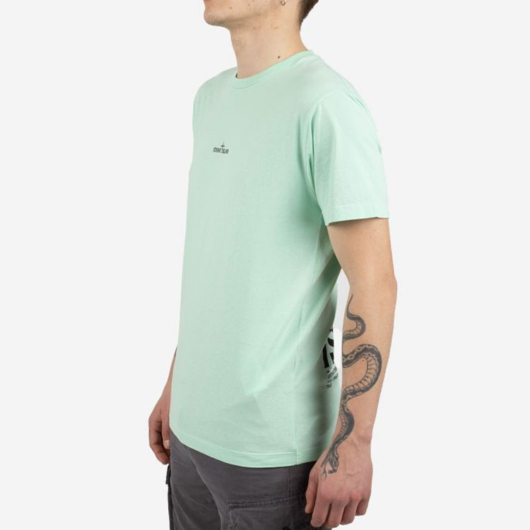 Purchase 스톤 아일랜드 SS21 백 로고 티셔츠 라이트 그린. 74152NS85-V0044