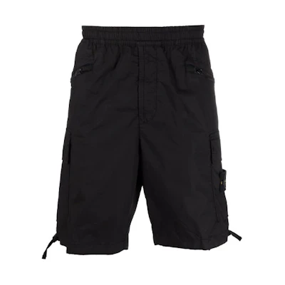 STONE ISLAND SS21 Black Cargo Shorts 7415L0403-V0029