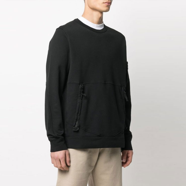 STONE ISLAND SS21  Black Pullover Zip Sweatshirt with Pocket. 741563451-V0029 圖 5