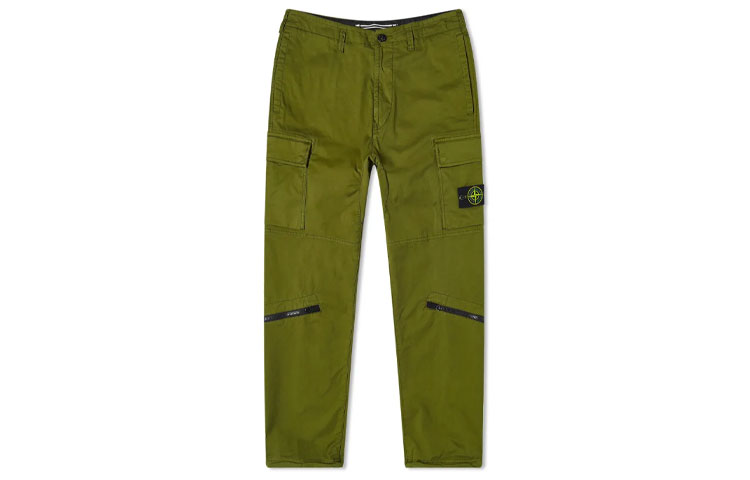 STONE ISLAND SS21  Casual Green Cargo Jogger Pants. 741530419-v0058