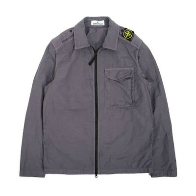 STONE ISLAND SS21 Casual Logo Polo Jacket Light Gray 741510802-V0063