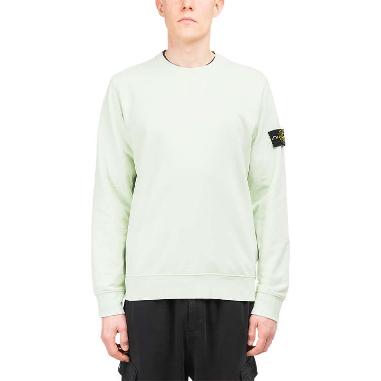 STONE ISLAND SS21  Light Green Pullover Sweatshirt with Sleeve Patch. 741563051-V0052 圖 4