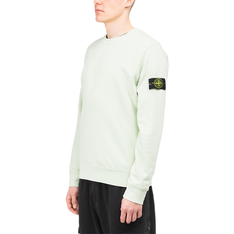 STONE ISLAND SS21  Light Green Pullover Sweatshirt with Sleeve Patch. 741563051-V0052 圖 5