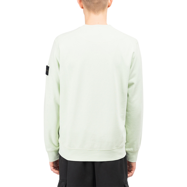 STONE ISLAND SS21  Light Green Pullover Sweatshirt with Sleeve Patch. 741563051-V0052 圖 6