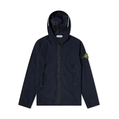 STONE ISLAND SS21 Solid Color Zip-Up Hooded Jacket Blue 741540131-V0020