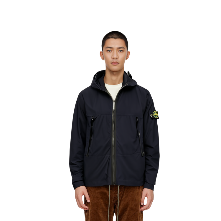 STONE ISLAND SS21  Solid Color Zip-Up Hooded Jacket Blue 741540131-V0020 圖 6