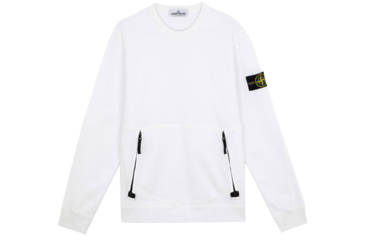 STONE ISLAND SS21  White Zip Pocket Casual Sweatshirt 741563451-V0001 圖 2