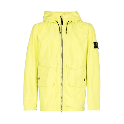 STONE ISLAND SS21 Yellow Softshell Waterproof Windproof Hooded Jacket 741541122-V0051