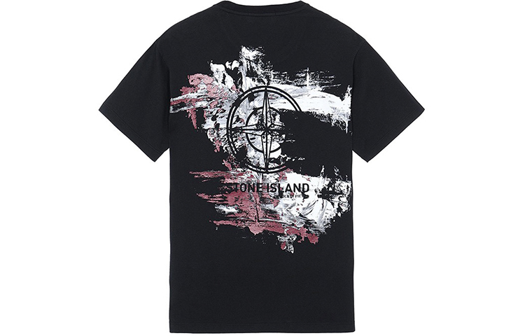 STONE ISLAND SS21 Back Printed Crewneck T-Shirt Men’s Ink Black MO73152NS81-V0029