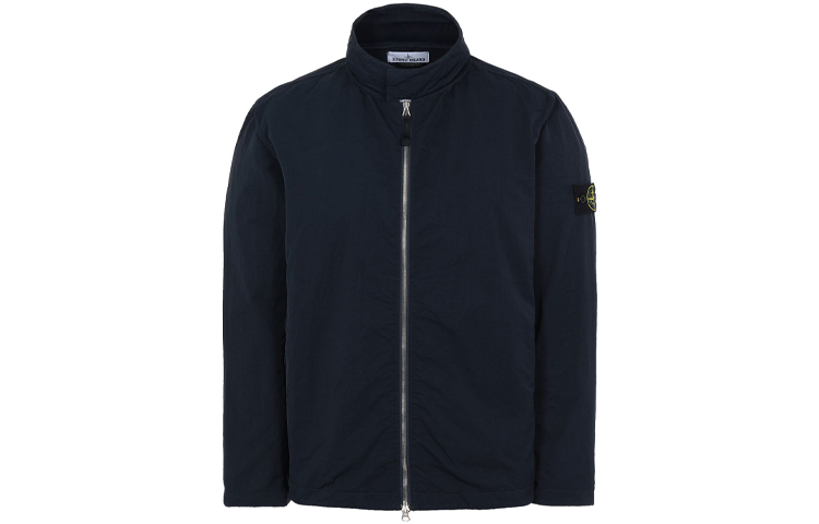 Stone Island SS21 Badge Patch Stand Collar Jacket Blue Men’s 741543833-V0020