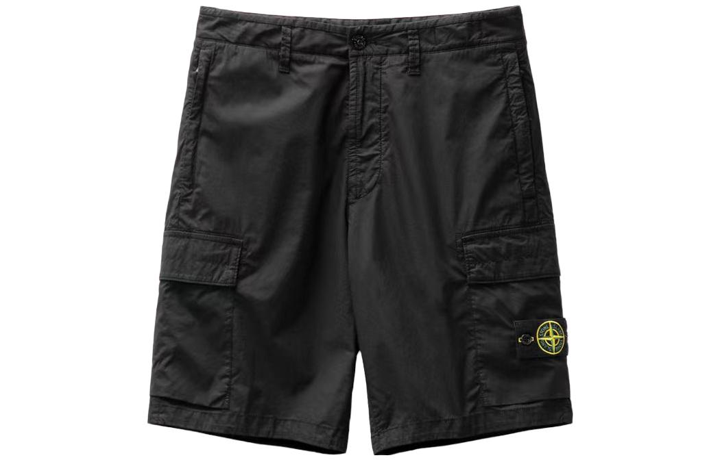 STONE ISLAND SS21 Black Bermuda Multi-Pocket Shorts for Men 7415L0803-V0029