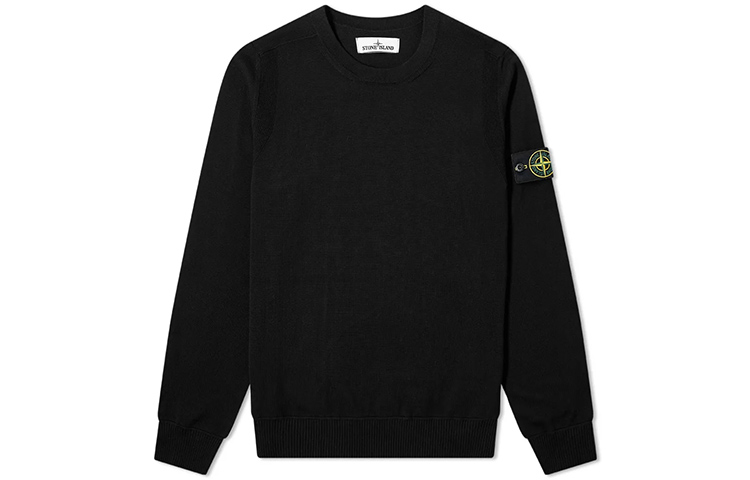 Stone Island SS21 Black Cotton Long-Sleeve Sweatshirt 7415504B2-V0029