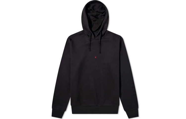 Stone Island SS21 Black Hoodie with Back Logo Print Long Sleeve 7415617X2-V0024