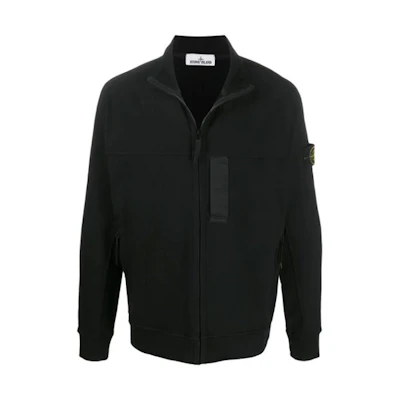 Stone Island SS21 Black Solid Color Zipper Jacket 721562552-V0029