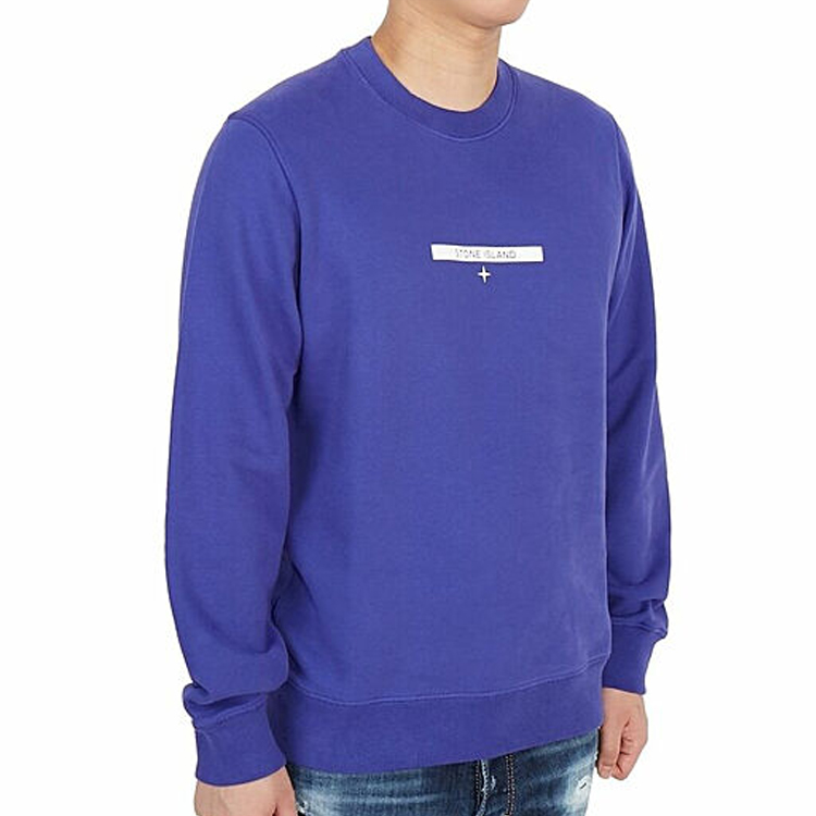 Details for STONE ISLAND SS21 藍色款圓領衛衣 男女同款印花Logo上衣。 751563085-V0043