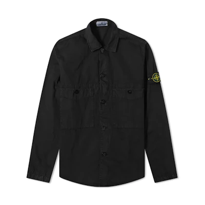 Stone Island SS21 Classic Double-Pocket Logo Jacket Black ( Long Sleeve) 7415110WN-V0129