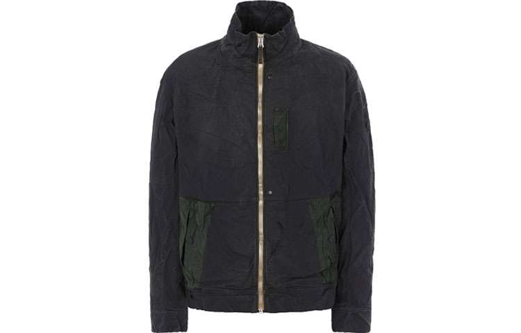 Stone Island SS21 Cotton Blend Zip-Up Jacket Men’s Black 721940403-V0029