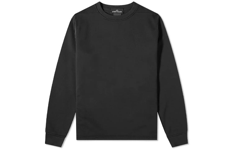 Stone Island SS21 Crewneck Pullover Sweatshirt Black Long Sleeve 731960207-V0029