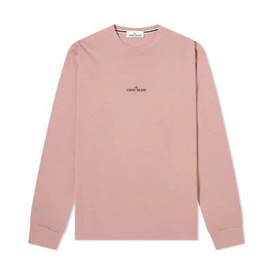 Stone Island SS21 Crewneck Rose Pink Logo Print Long Sleeve Sweatshirt 74152ML82-V0086