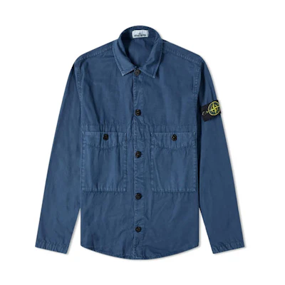 Stone Island SS21 Dual Pocket Logo Long Sleeve Jacket Navy - 7415110WN-V0124