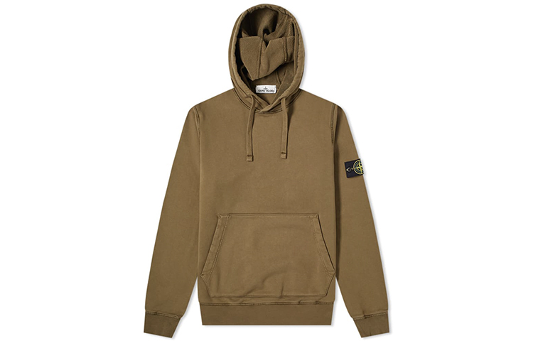 Stone Island SS21 Dyed Logo Hoodie Olive Green Men 741564151-V0058