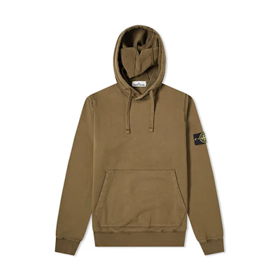 Stone Island SS21 Dyed Logo Hoodie Olive Green Men 741564151-V0058
