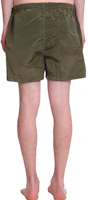 Shop STONE ISLAND SS21 Green Mesh Patch Swim Shorts Men 7415B0643-V0058