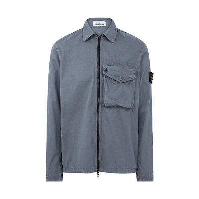 Stone Island SS21 Logo Badge Single-Pocket Jacket Silver Grey Casualwear 7415117WN-V0146