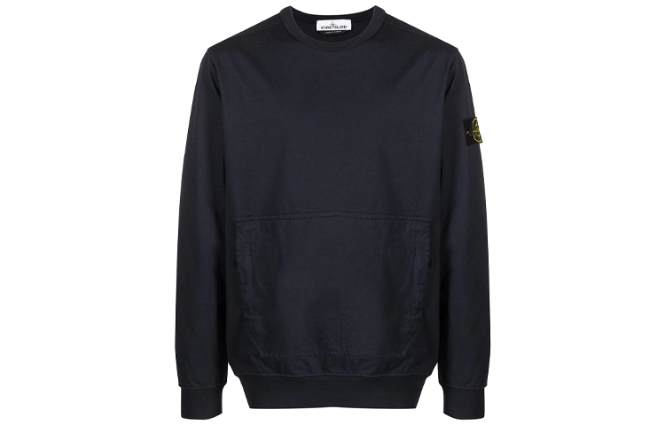 Stone Island SS21 Logo Crewneck Sweatshirt Black 741560750-V0029