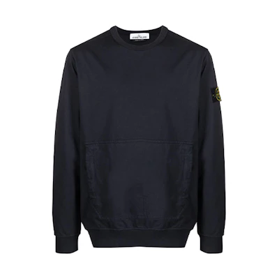 Stone Island SS21 Logo Crewneck Sweatshirt Black 741560750-V0029