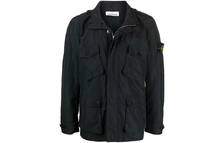 Stone Island SS21 Logo Multi-Pocket Loose Jacket Black 741540922-V0029