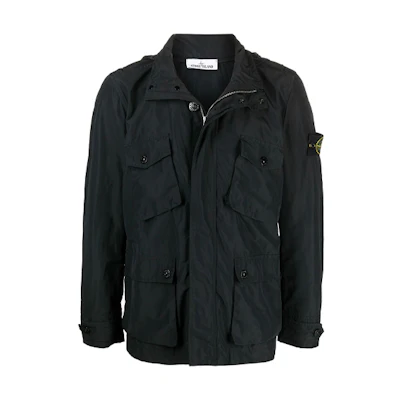 Stone Island SS21 Logo Multi-Pocket Loose Jacket Black 741540922-V0029