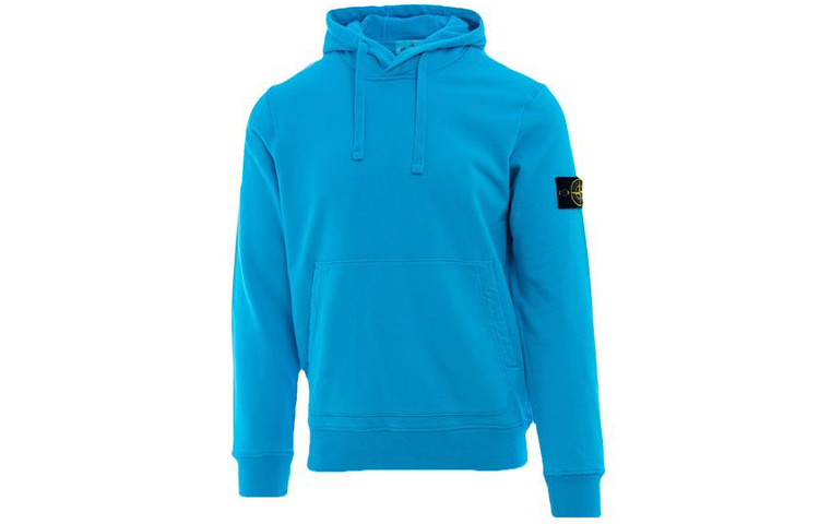 Stone Island SS21 Logo Patch Pullover Hoodie Men’s Blue 741564151-V0042