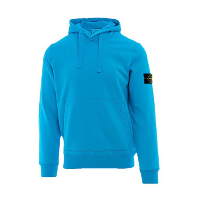 Stone Island SS21 Logo Patch Pullover Hoodie Men’s Blue 741564151-V0042