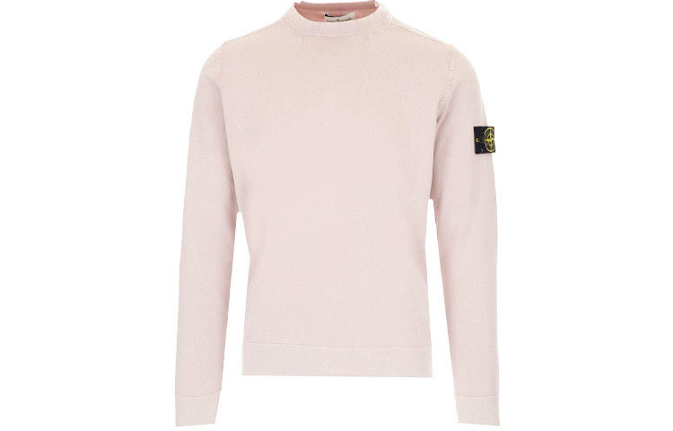 Stone Island SS21 Logo Patch Pullover Sweatshirt Pink Men 7415554D9-V0086