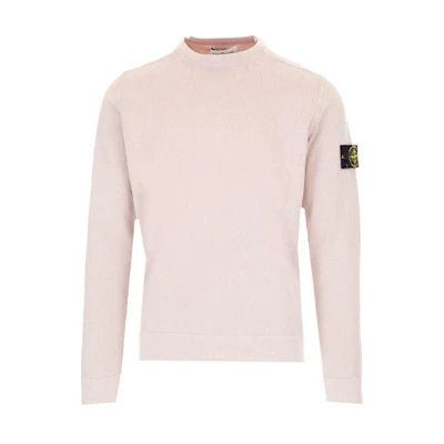 Stone Island SS21 Logo Patch Pullover Sweatshirt Pink Men 7415554D9-V0086