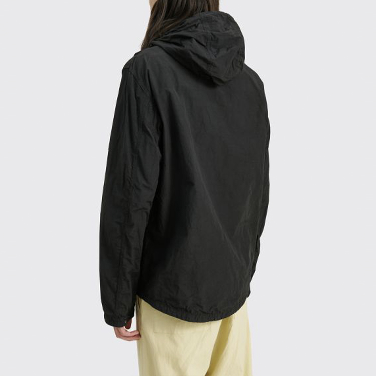 STONE ISLAND SS21 Logo Print Oversized Hooded Jacket Black -  Outerwear 741511602-V0029 圖 5