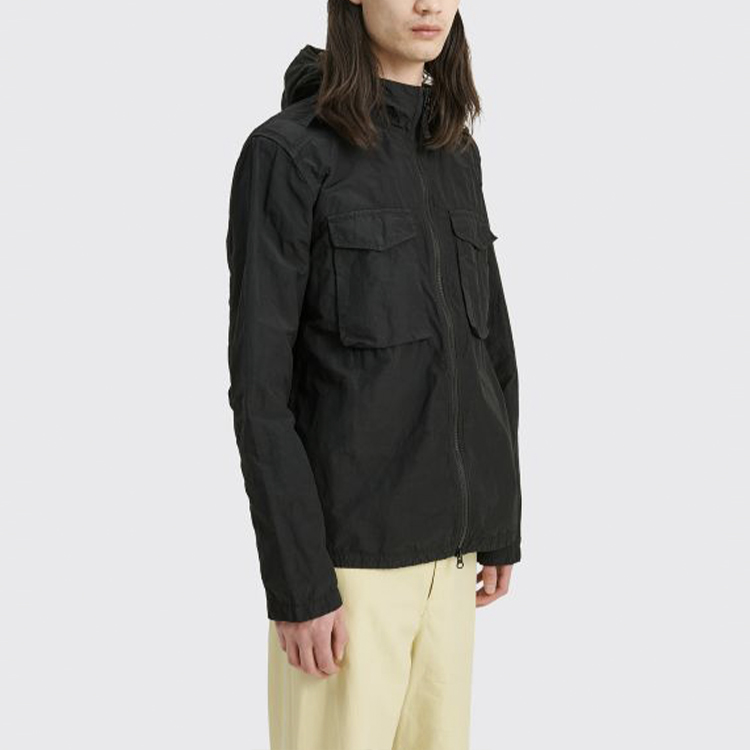 STONE ISLAND SS21 Logo Print Oversized Hooded Jacket Black -  Outerwear 741511602-V0029 圖 7